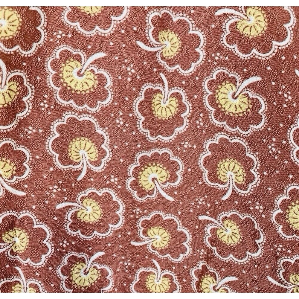 Treasure & Bond Floral Split Neck Rust Pullover Long Sleeve Top Blouse Small - Picture 6 of 8